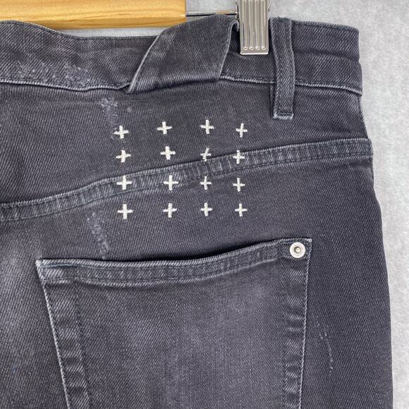 Ksubi Jeans Mens 33 (Fits 35x32) Black Chitch Boneyard Slim Fit Button Fly - Picture 9 of 10